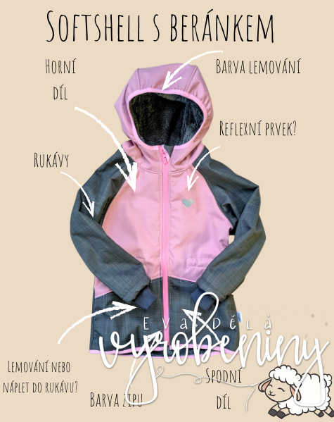 [Ušij mi] Sofsthellová parka - beránek