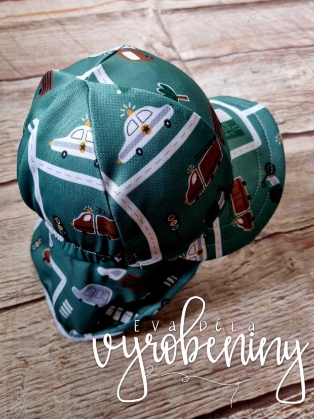 Klobouček se zadním kšiltem - coolmax - Obvod hlavy (v cm): vel. 2 (43-46 cm) - šňůrky